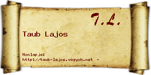 Taub Lajos névjegykártya